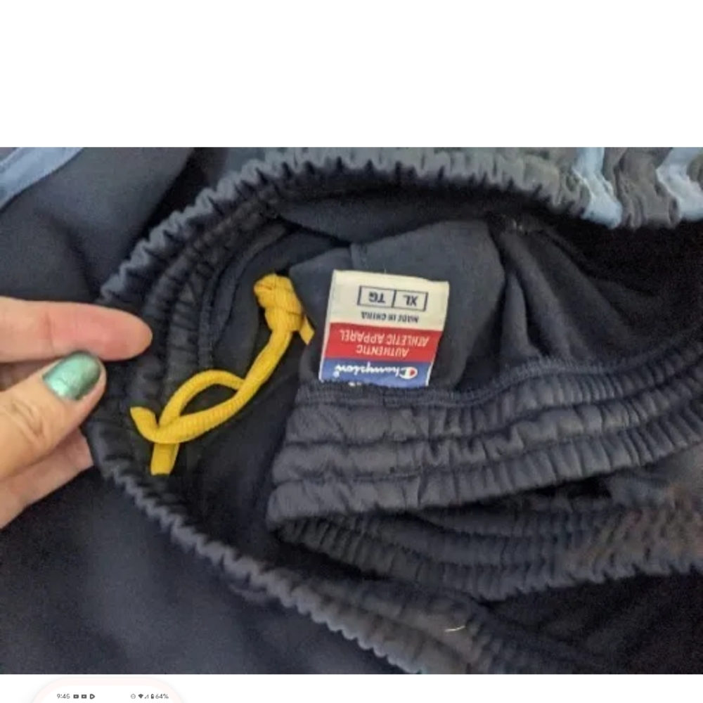 Champion XL Men Basketball long  Active Pants. Zip Leg, Zip Back Pocket Slip In